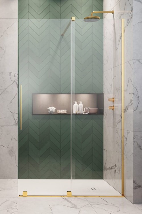 Kabina Furo złota Walk-In 80 cm, prawa, wys. 200 cm szkło przejrzyste 8 mm Radaway.jpg