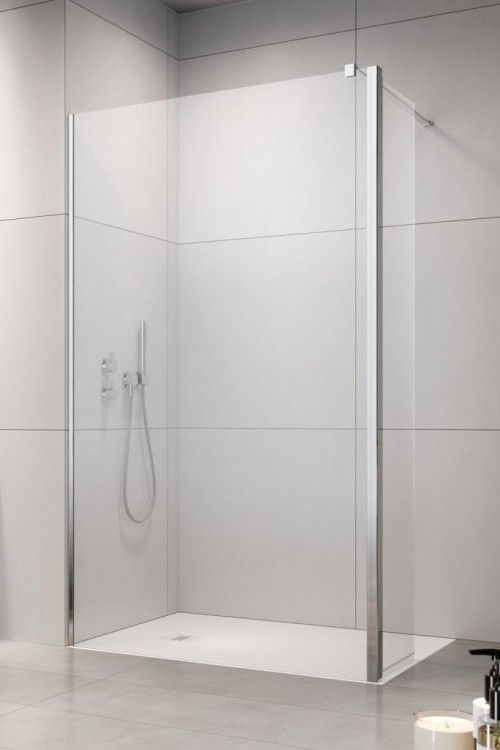 Kabina Eos Walk-In 90 cm, lewa z ruchomą ścianką, wys. 197 cm szkło przejrzyste 6 mm Radaway.jpg