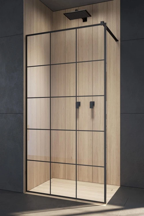 Kabina Walk-In Modo New Black II  75 cm, wys. 200 cm szkło factory przejrzyste 8 mm Radaway 389075-54-55.jpg
