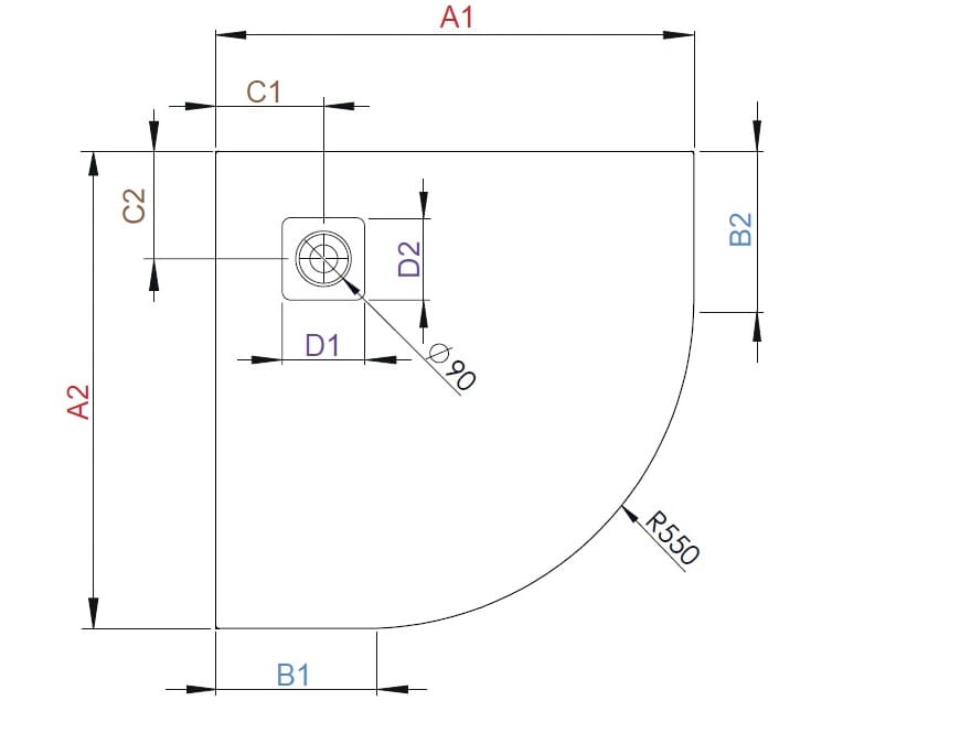 SSchemat brodzika Kyntos A firmy Radaway