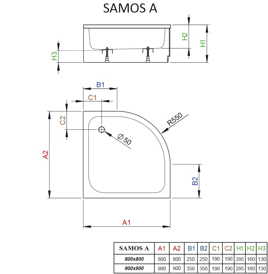 Brodzik Samos A Radaway schemat