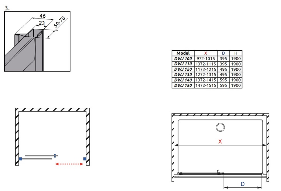 Premium plus dwj radaway schemat