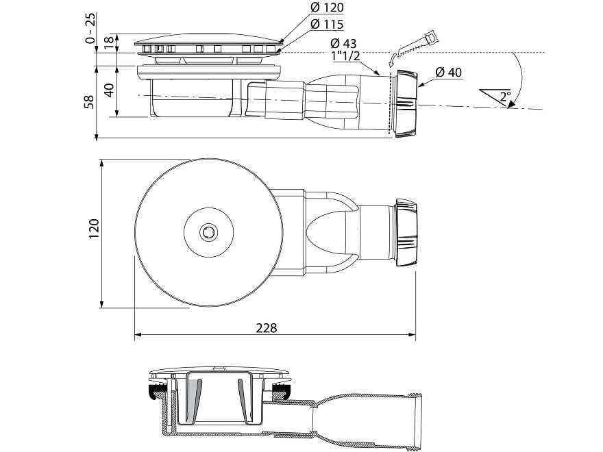 Schemat syfonu R400W SLIM