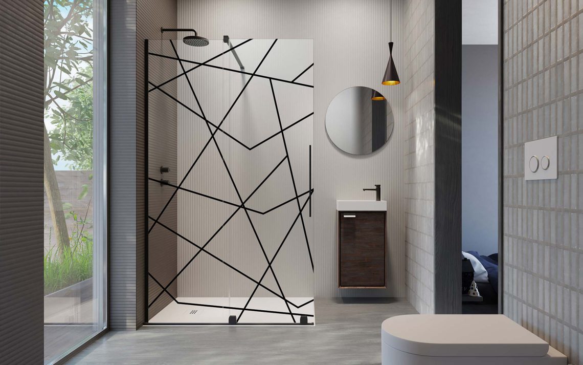 Kabina Walk-In Print Laser Black
