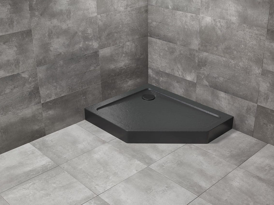 Brodzik półokrągły Doros PT E Compact Stone Black