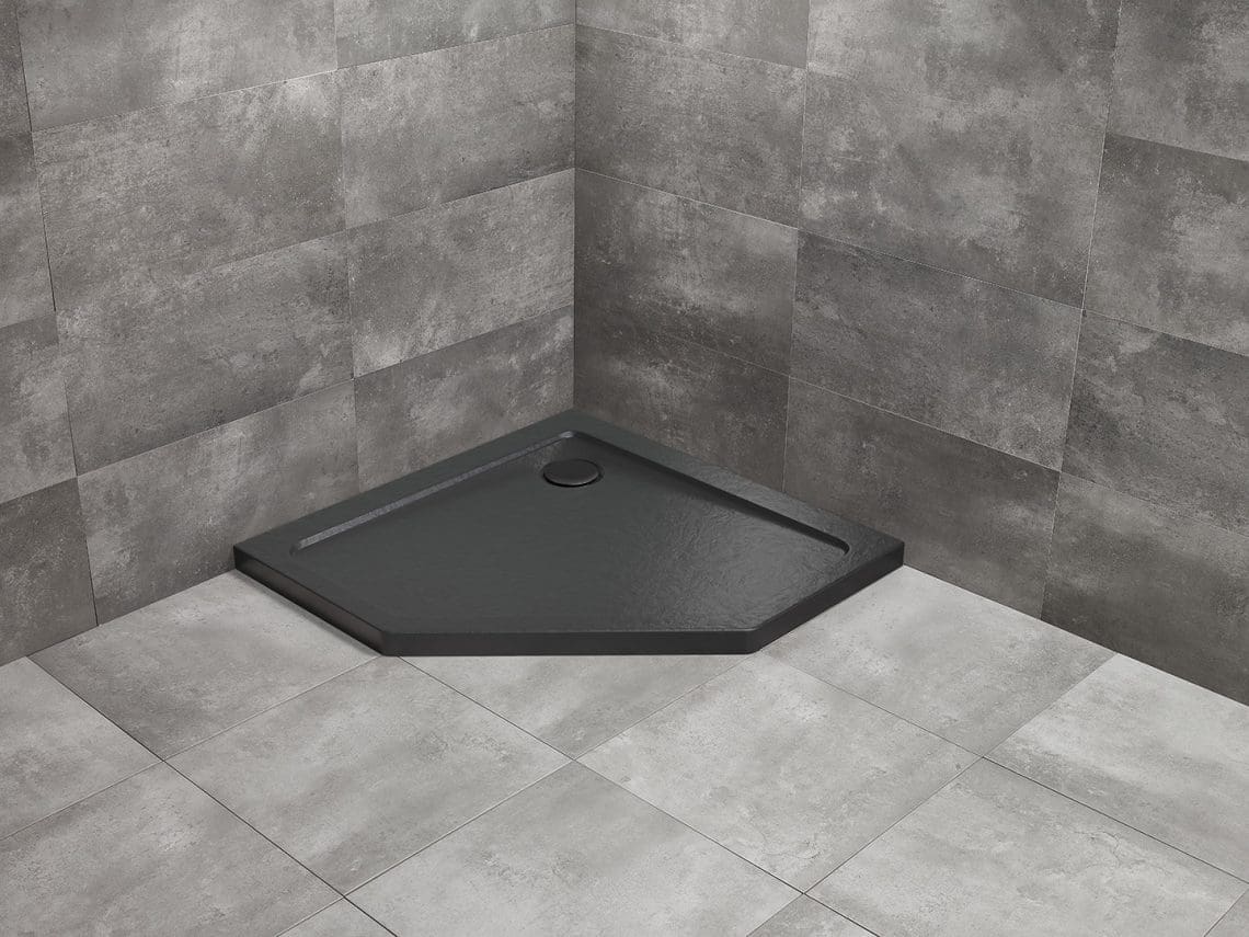 Brodzik półokrągły Doros PT Stone Black