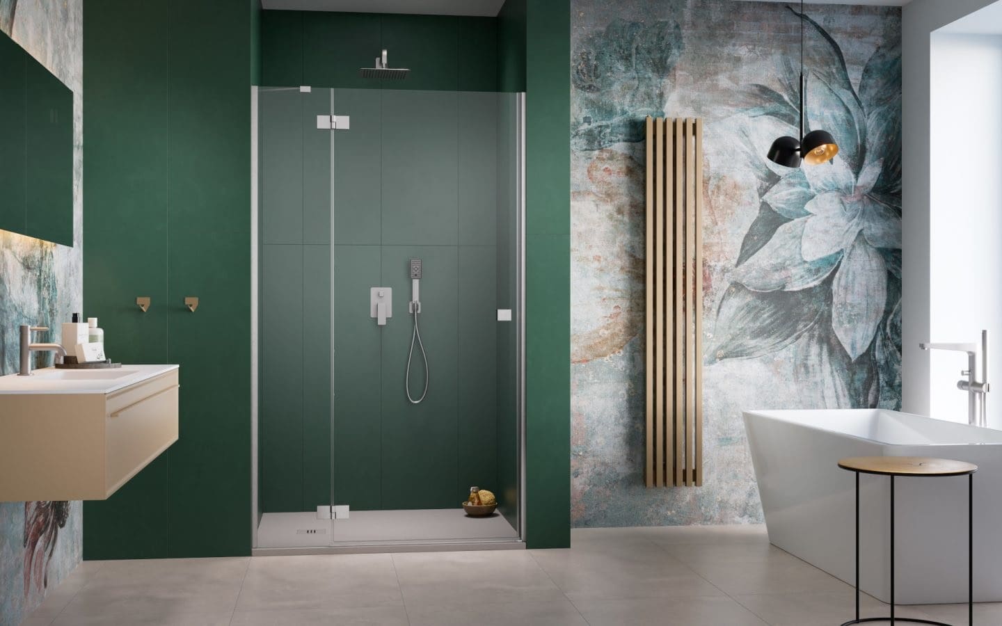 Drzwi wnękowe do kabiny Essenza dwj 80 cm nikiel