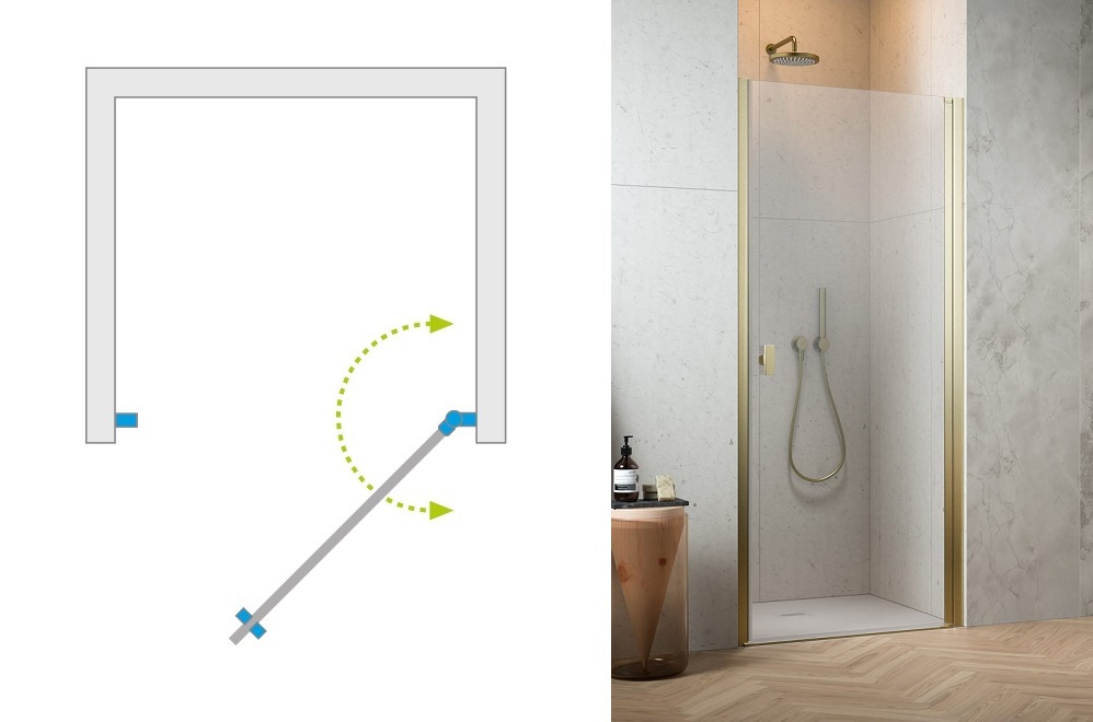 Drzwi prawe Nes DWJ I kolor złoty szczotkowany