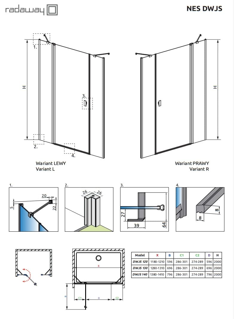 Nes DWJS schemat i wymiary