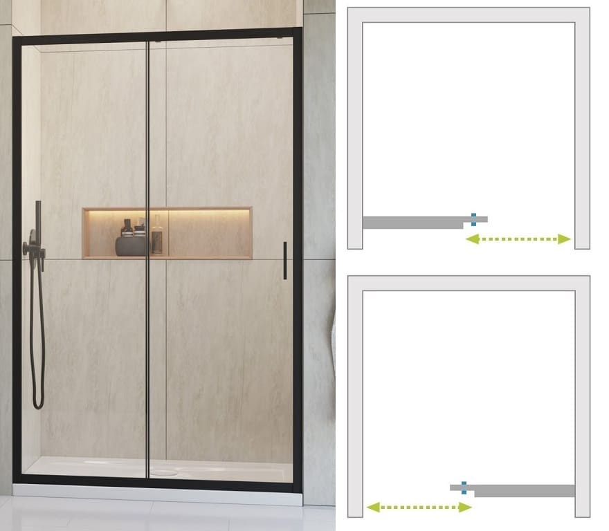 Akienta Black drzwi prysznicowe DWJ Radaway