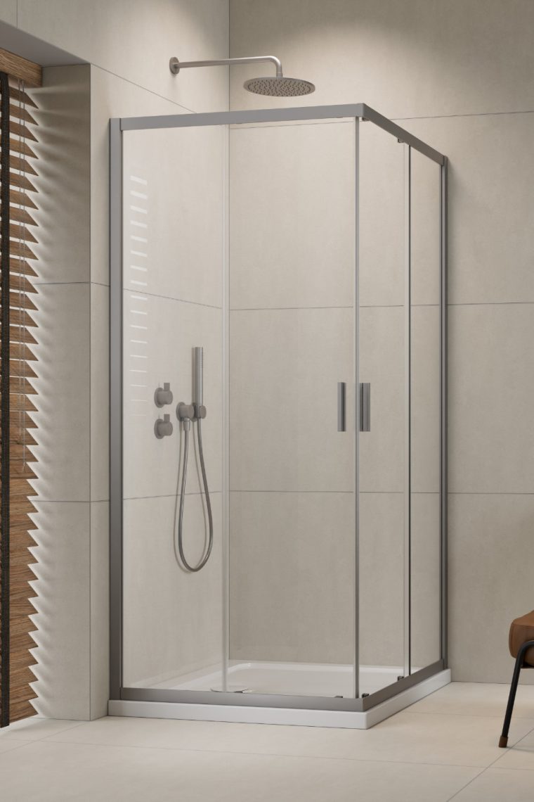 Kabina prysznicowa kwadratowa Radaway Alienta C 80x80 Brushed Nickel