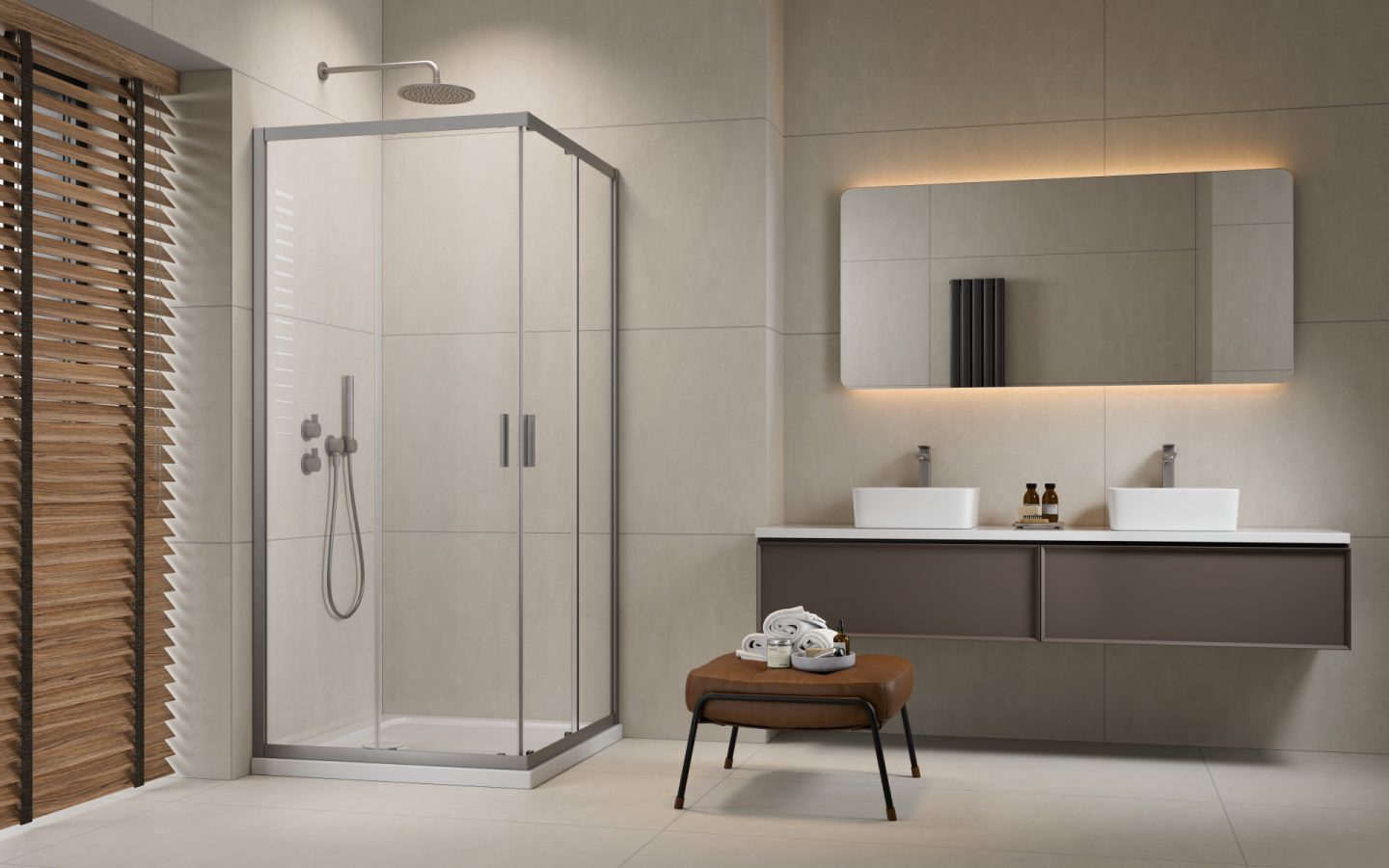 Kwadratowa kabina prysznicowa Radaway Alienta C 80x80 Brushed Nickel nikiel szczotkowany