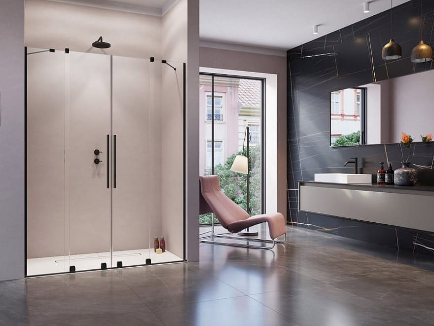 Furo black drzwi do wnęki DWD Radaway