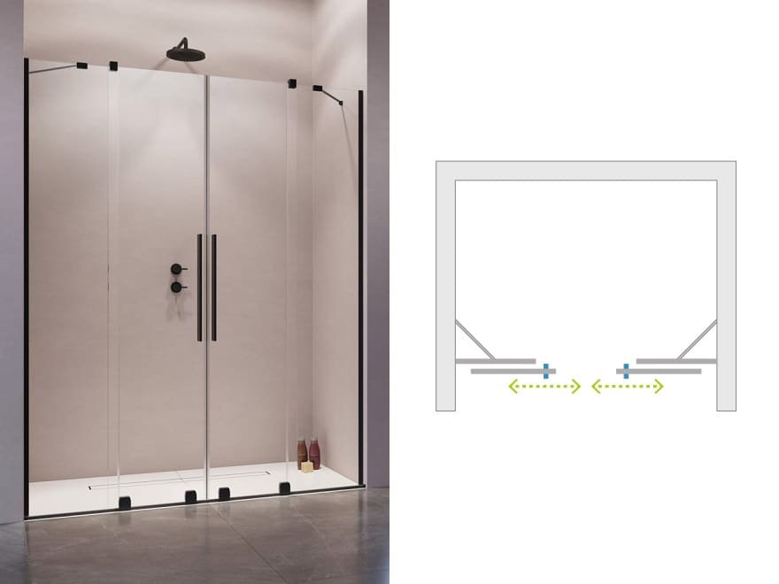 Radaway Furo drzwi suwane do wnęki DWD w kolorze czarnym