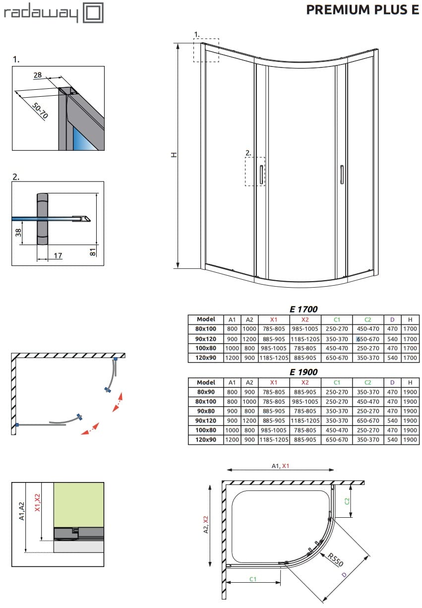 Kabina Premium Plus e 190 schemat