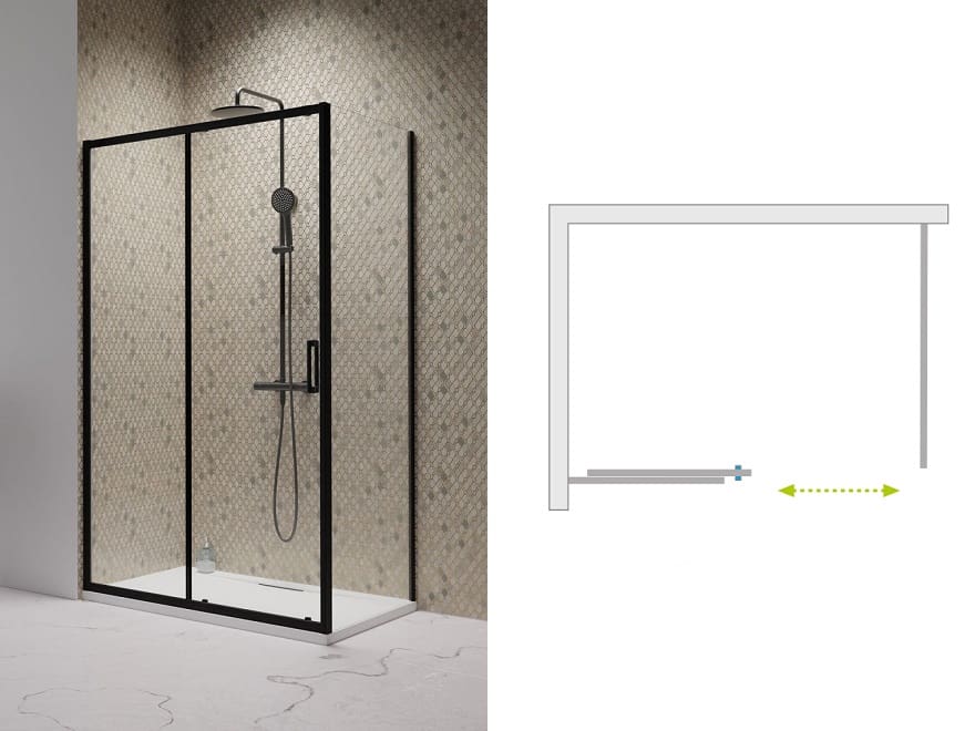 Kabina prysznicowa Premium PRO Black 100 x 70 Radaway