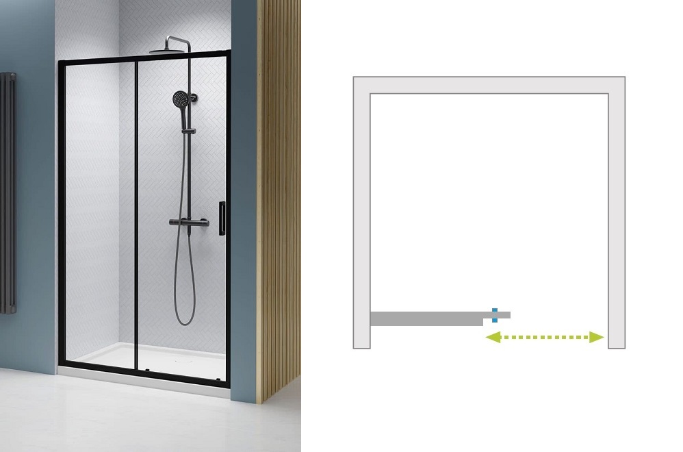 Drzwi do prysznica Premium PRO Black 100 x 200 Radaway