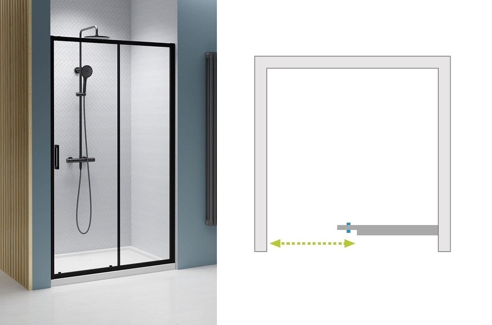 Drzwi do prysznica Premium PRO Black 100 x 200 Radaway